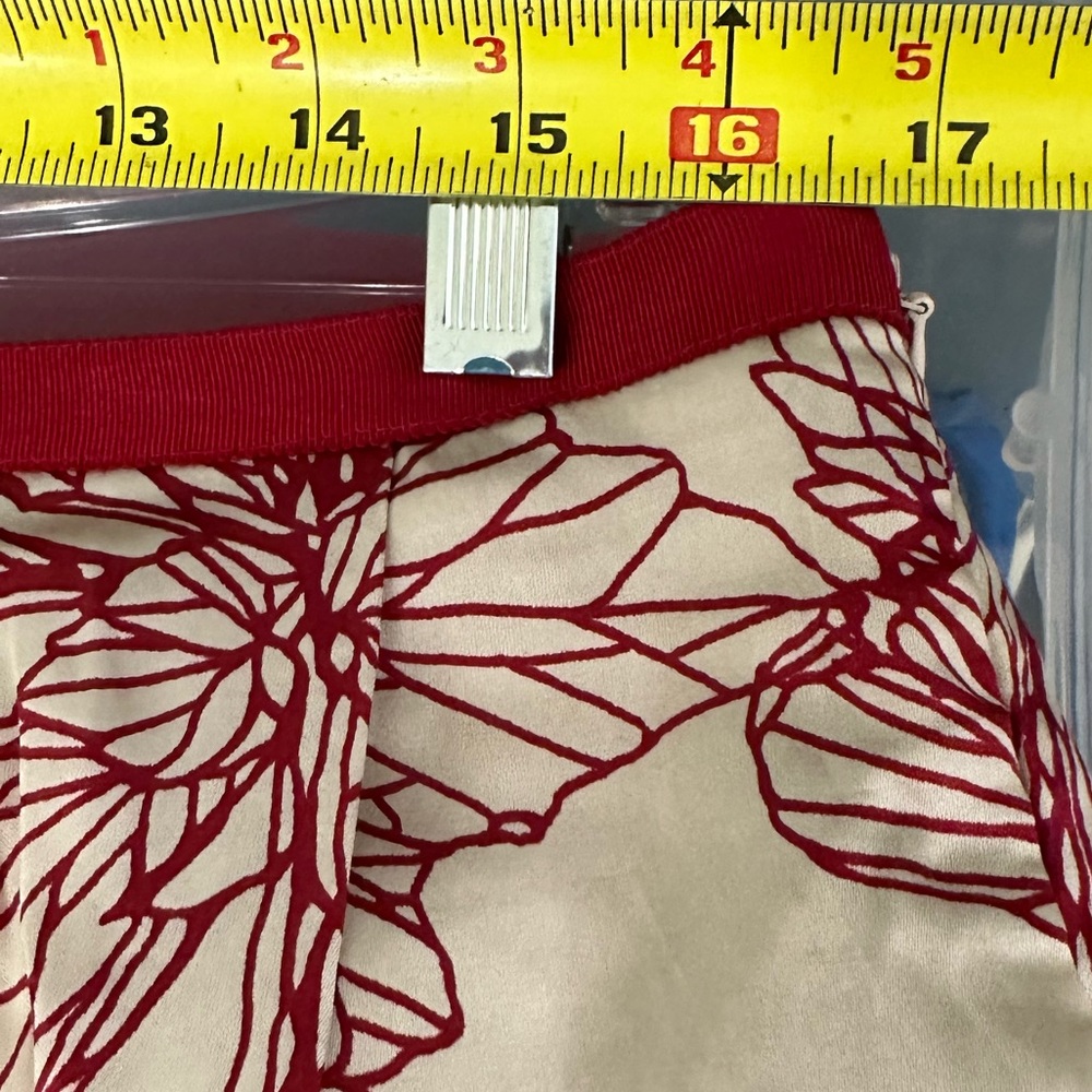 Gap NWT Silk Cotton Floral Lined Skirt Dark Red Holidays Christmas - Picture 9 of 14